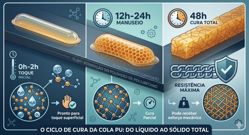 Secagem da cola PU