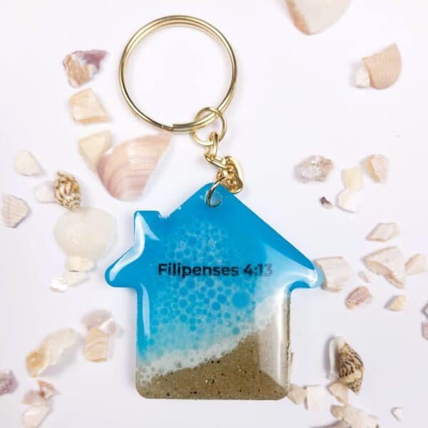 Chaveiro Casinha de Praia ( Filipenses 4:13)