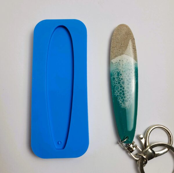 Molde de Silicone Prancha Long para Chaveiros em Resina – 9 cm - Imagem 2
