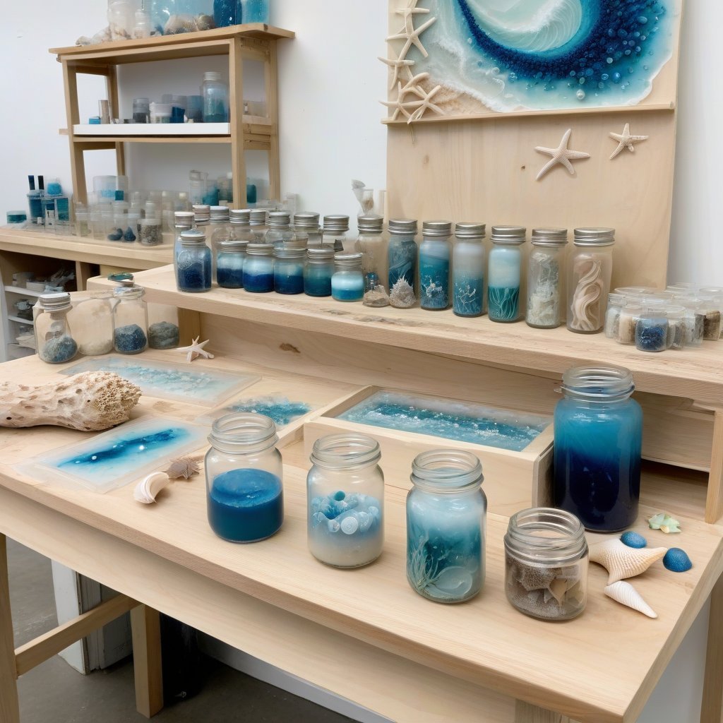 sea-themed resin art