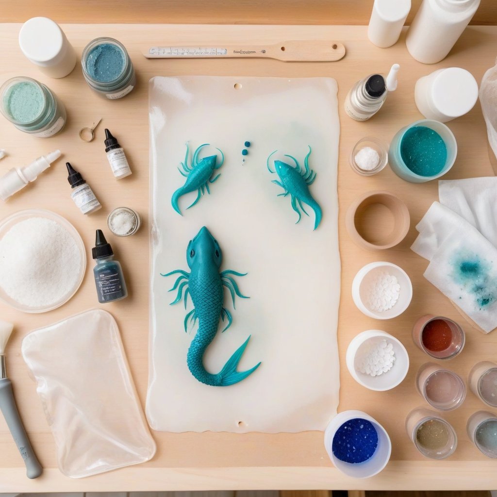 marine-themed resin art