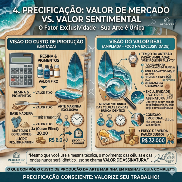 custo de produção da arte marinha em resina