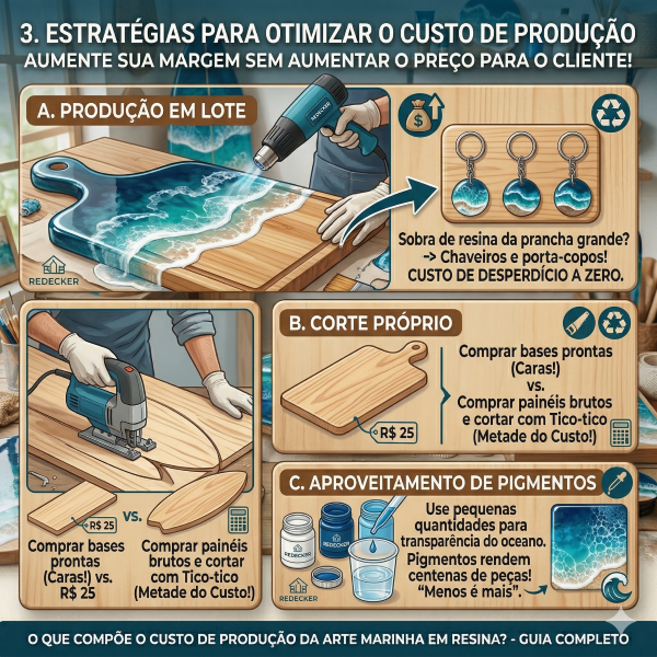 custo de produção da arte marinha em resina