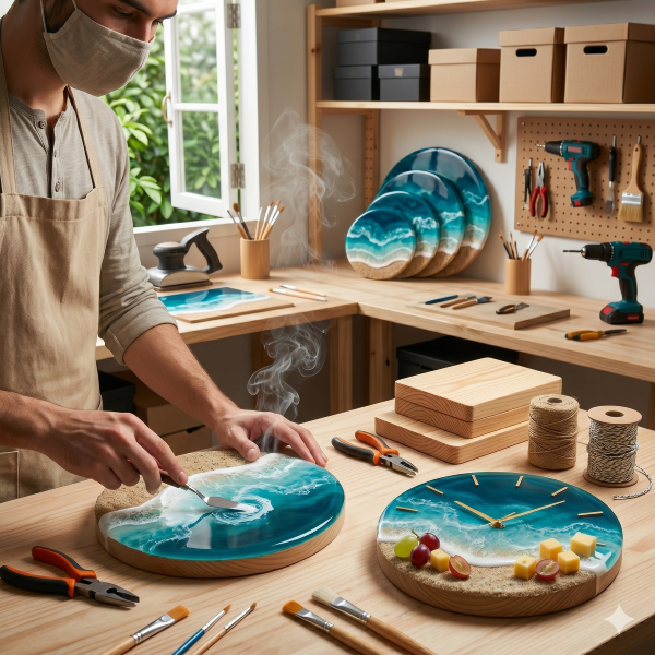 Efeito Oceano em Resina Epóxi